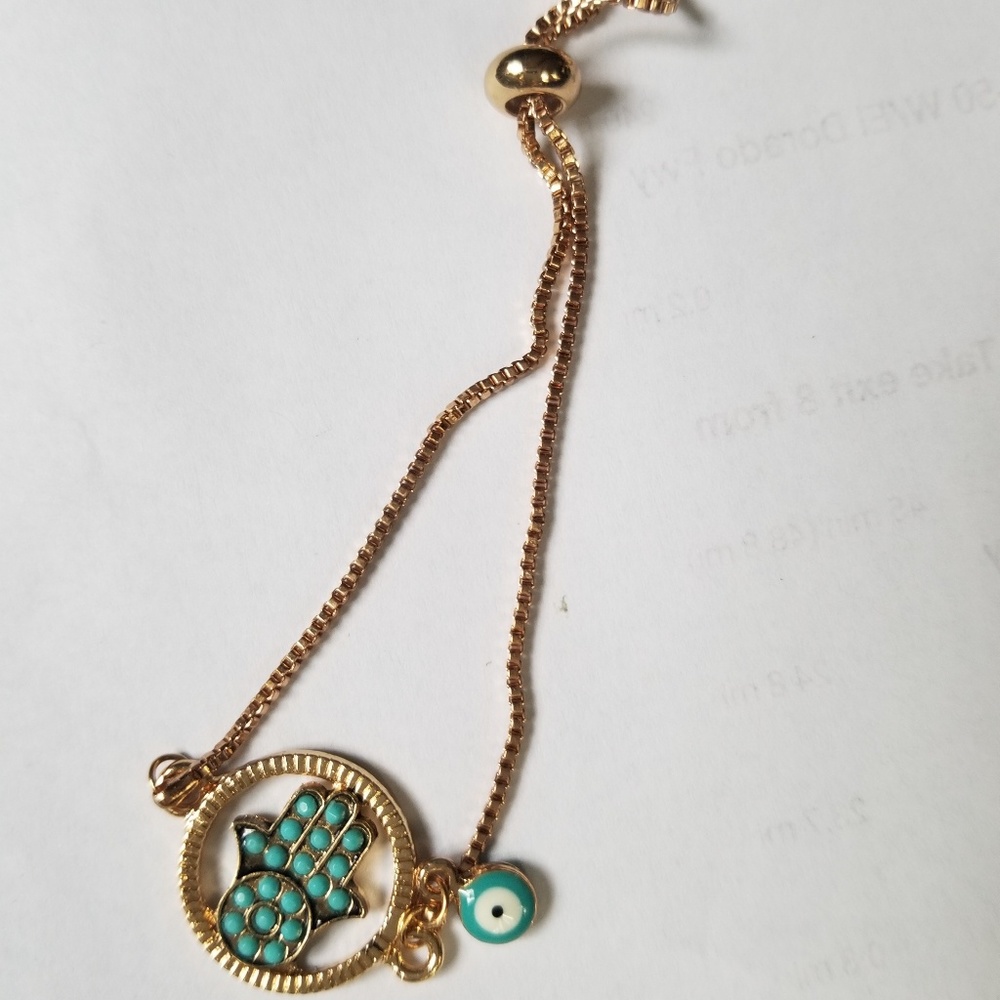 Hamsa hand & evil eye adjustsable bracelet